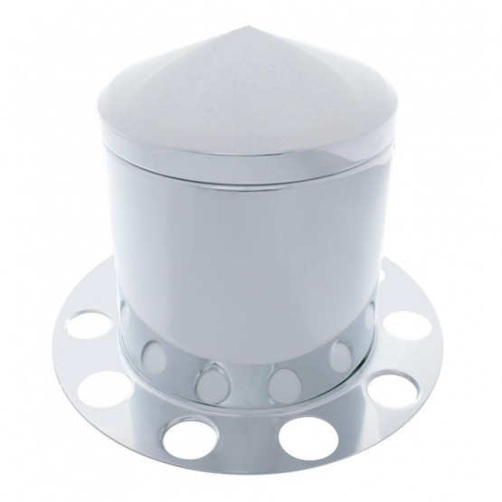 Stainless Pointed Rear Axle Cover 3PC Kit For 1-1/2" Nut Cover - Aluminum Wheel