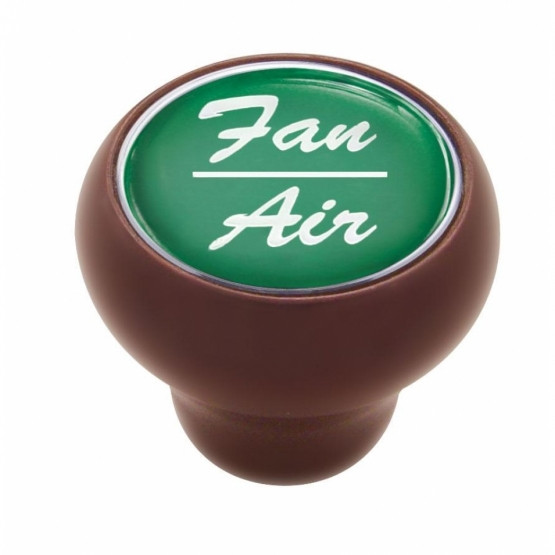 "Fan/Air" Wood Deluxe Dash Knob - Green Glossy Sticker