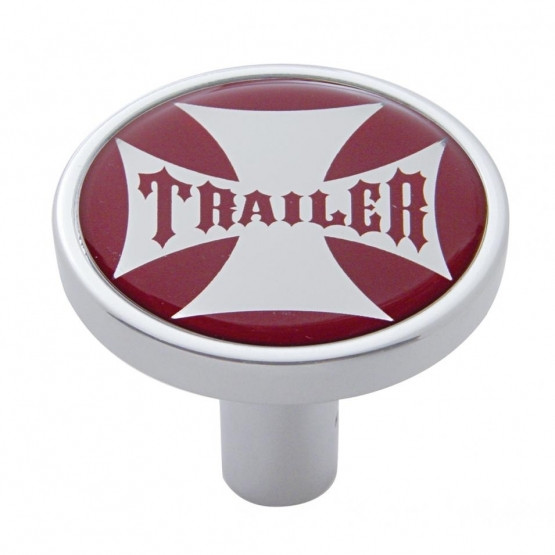 "Trailer" Long Air Valve Knob - Red Maltese Cross Sticker
