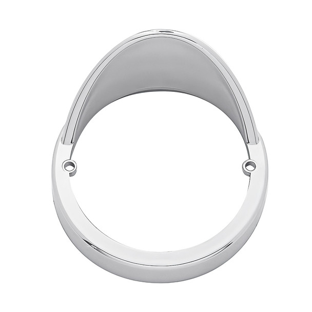 Chrome Plastic Cab Light Bezel With Visor For United Pacific Watermelon And Beehive Style Lights