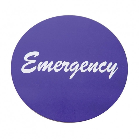 "Emergency" Aluminum Air Valve Knob Sticker Only - Purple