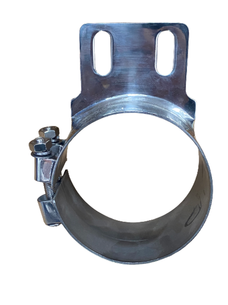 10319-UP 5" Stainless Butt Joint Exhaust clamp - Straight Bracket