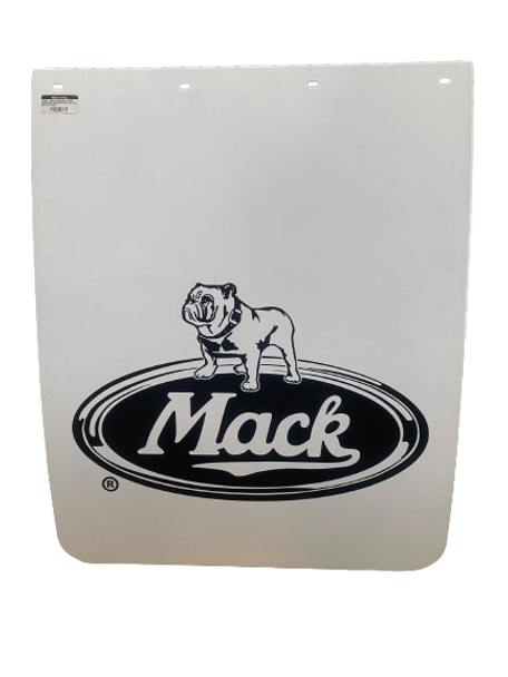 24T94X-0005 24x30x4mm, Mack Logo Black With Dog Head Left In White Letters In Black Background, With White Background