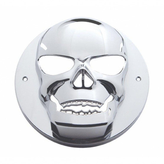 Chrome Plastic Skull Light Cover For 4” Round Grommet Mount Light