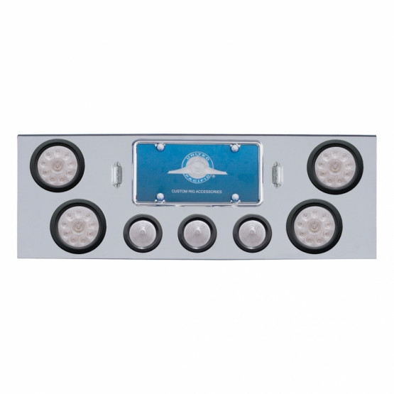 CR Rear Center Panel With 4X 10 LED 4" Lights & 3X 13 LED 2.5" Beehive Lights -Red LED/Clear Lens