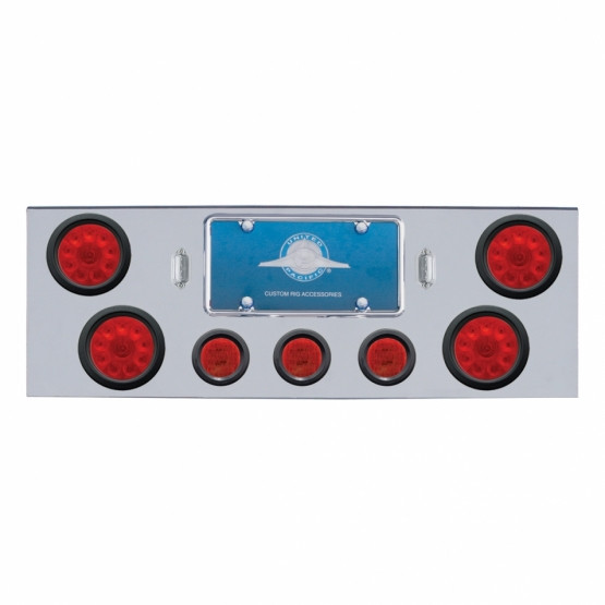 CR Rear Center Panel With 4X 10 LED 4" Lights & 3X 13 LED 2.5" Lights -Red LED & Lens