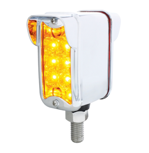 36425-UP 10 LED Dual Function Reflector Double Face Light W/Bezel - Horizontal Mount -Amber & Red LED/Clear Lens