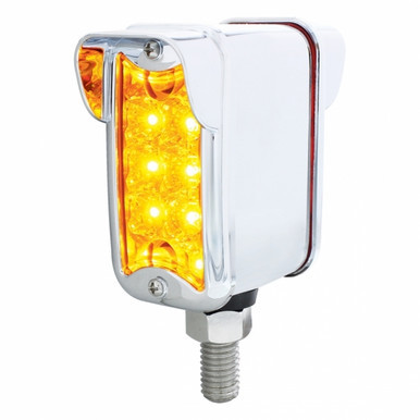 36420-UP 10 LED Dual Function Reflector Double Face Light W/Visor - Vertical Straight Mount -Amber & Red LED/Amber & Red
