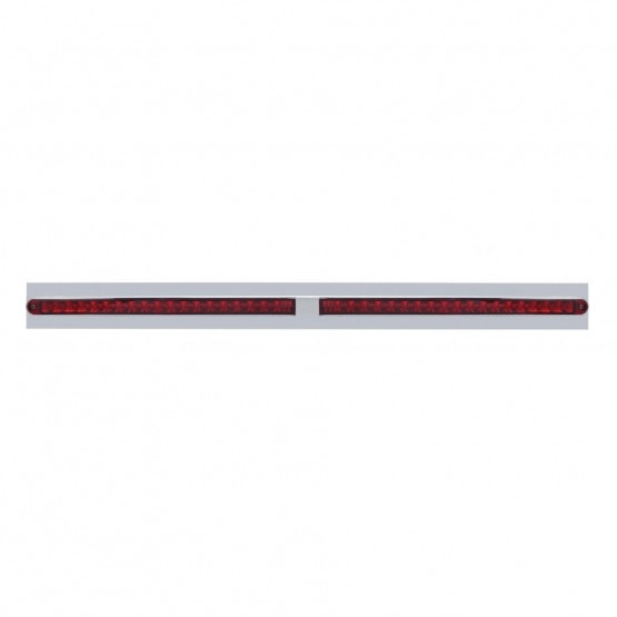 Chrome Top Mud Flap Plate With Two 19 LED 24" Reflector Light Bars - Red LED/Red Lens (Each)