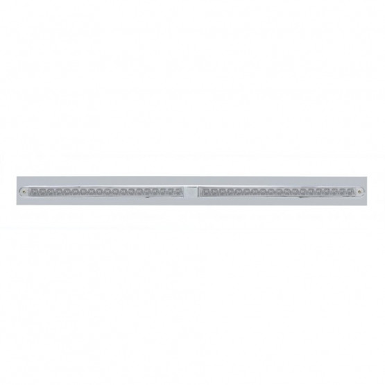 Chrome Top Mud Flap Plate With Two 19 LED 24" Reflector Light Bars - Red LED/Clear Lens (Each)