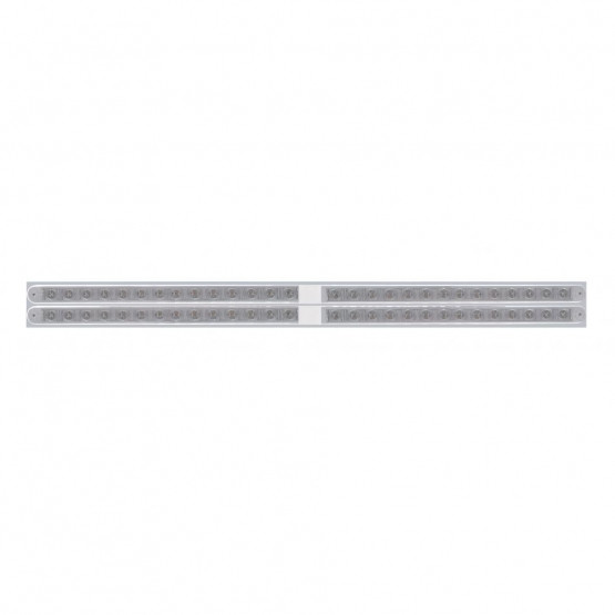 Chrome Top Mud Flap Plate With Four 14 LED 24" Light Bars - Red LED/Clear Lens (Each)