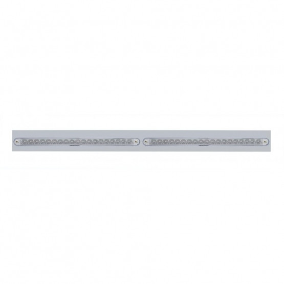 Chrome Top Mud Flap Plate With Two 19 LED 12" Reflector Light Bars - Red LED/Clear Lens (Each)