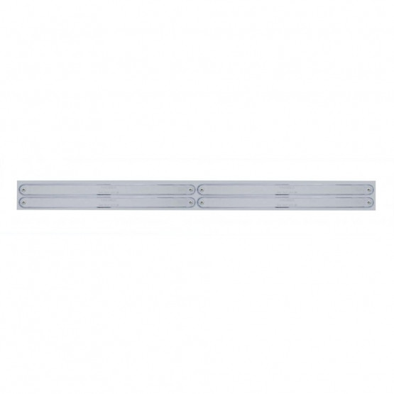 Chrome Top Mud Flap Plate With Four 14 LED 12" Light Bars - Red LED/Chrome Lens (Each)