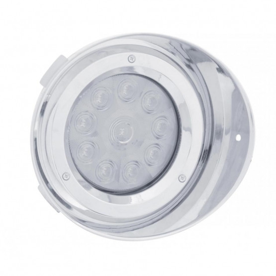 10 LED DRL Conversion Kit Without Visor For Pre-2005 Freightliner Century- Passenger -Amber LED/Clear Lens