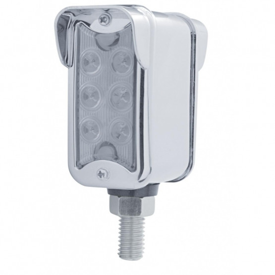 12 LED Dual Function Double Face Light W/Visor - Vertical Mount - Amber LED/Clear Lens