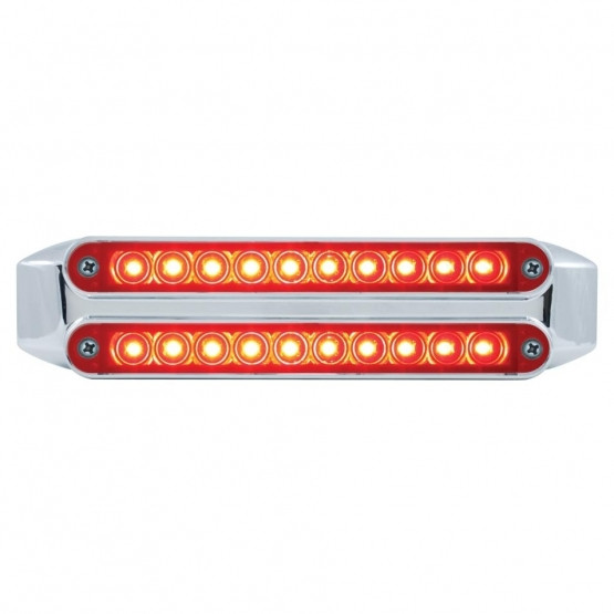 Dual 10 LED 6-1/2" Light Bars (Stop, Turn & Tail) - Red LED/Red Lens