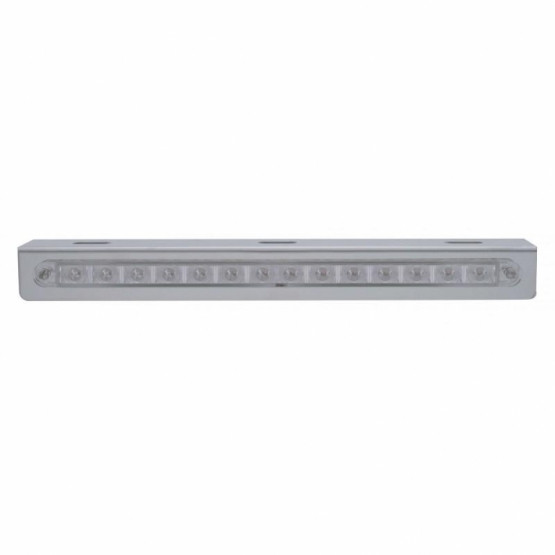 Stainless Light Bracket With 14 LED 12" Sequential Light Bar (Right to Left) - Amber LED/Clear Lens