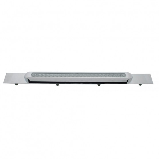 Chrome Top Mud Flap Plate With 23 SMD LED Light Bar & Bezel - Amber LED/Clear Lens (Each)