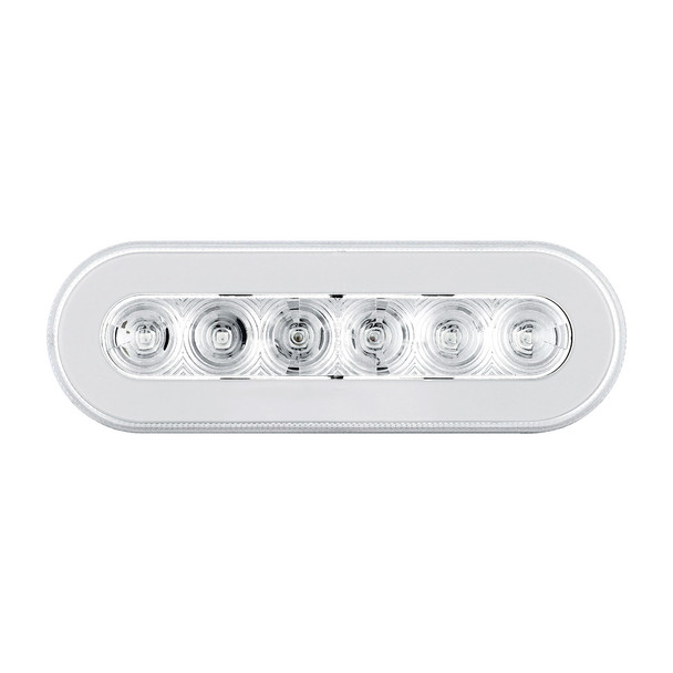 22 LED 6" Oval GloLight (Stop, Turn & Tail) - Red LED/Clear Lens