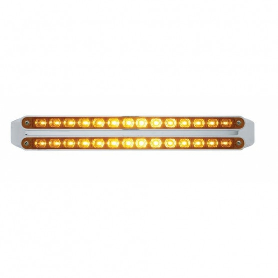 Dual 14 LED 12" Turn Signal Light Bars - Amber LED/Amber Lens