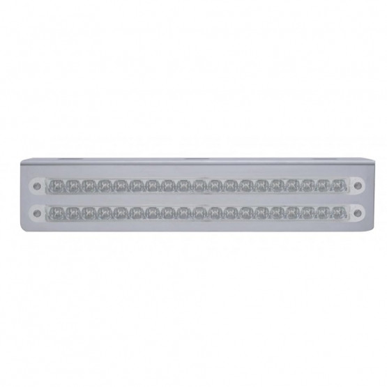 12-3/4" Stainless Light Bracket With 2X 19 LED 12" Light Bars - Red LED/Clear Lens