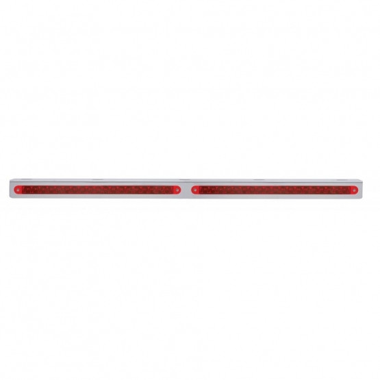 25-5/16" Stainless Light Bracket With 2X 19 LED 12" Light Bars - Red LED/Red Lens