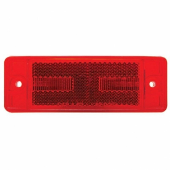 8 LED Rectangular Light (Clearance/Marker) With Reflex Lens - Red LED/Red Lens (Bulk)