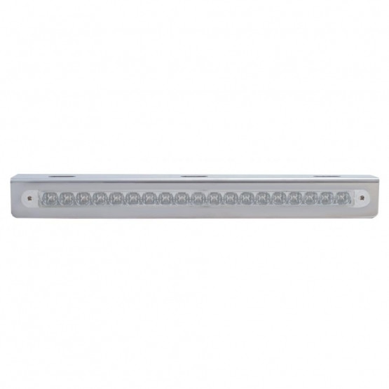 12-3/4" Stainless Light Bracket With 19 LED 12" Light Bar - Red LED/Clear Lens