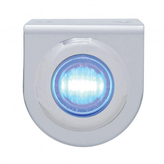 Stainless Light Bracket With 3 LED 3/4" Mini Light - Blue LED/Clear Lens
