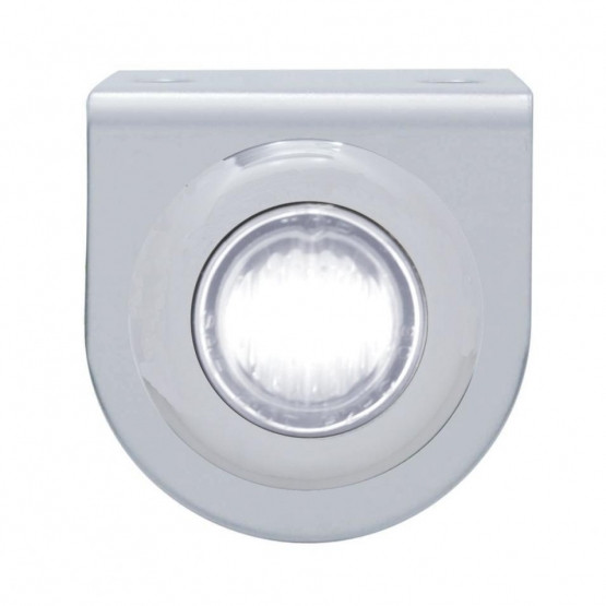 Stainless Light Bracket With 3 LED 3/4" Mini Light - White LED/Clear Lens