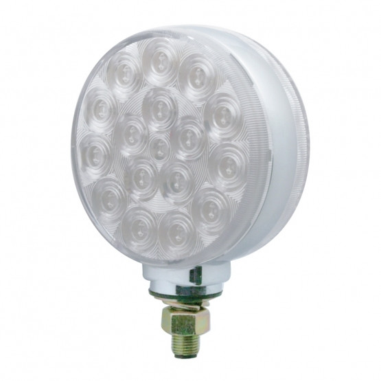 34 LED Single Stud Reflector Double Face Turn Signal Light - Amber & Red LED/Clear Lens