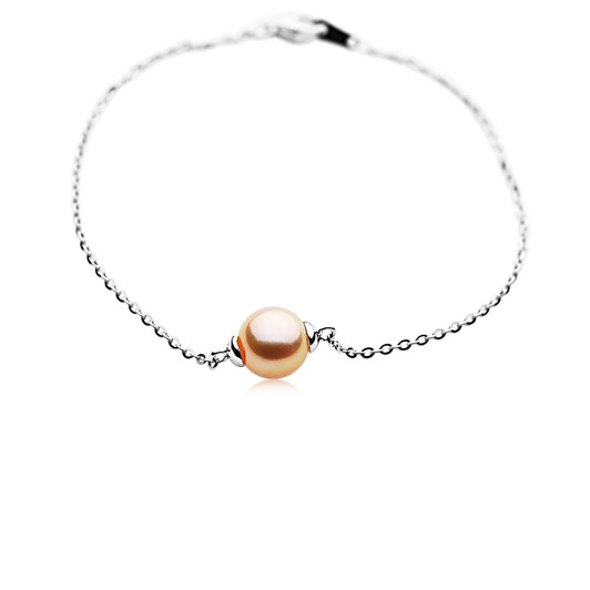 Black Japanese Akoya Pearl Tin Cup Bracelet, 7.0-7.5mm - Pure Pearls