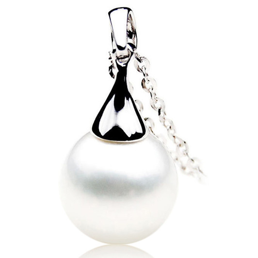 SP051 (AAA 13mm Australian South Sea pearl Pendant In Heavy 18k White Gold )