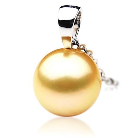 GP001 (AAA 11mm Australian Golden South Sea Pearl Pendant In Gold)