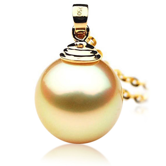 GP050 (AAA 13mm Australian Golden South Sea Pearl Pendant In 18K Gold)