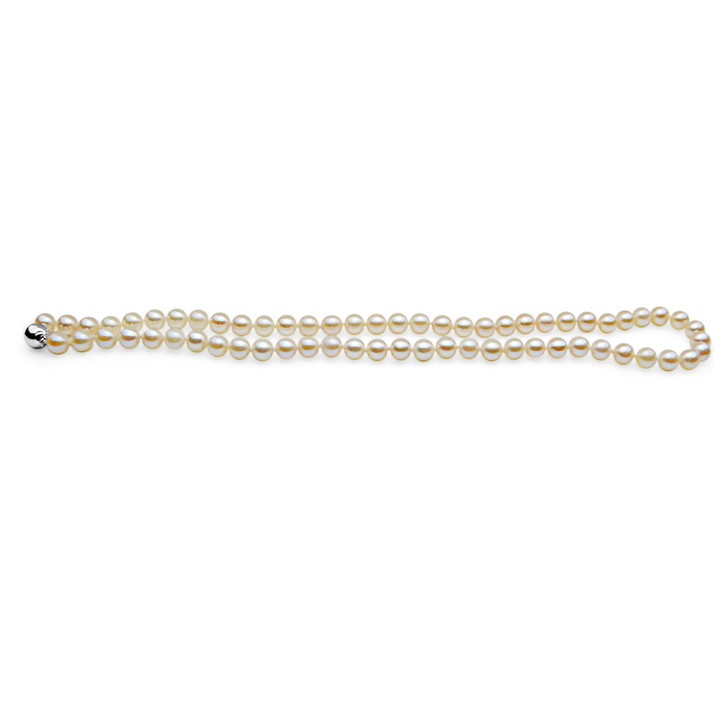 AN05P ( AAA 5-5.5 mm White Japanese Akoya Saltwater Pearl Necklace with 14K White Gold Clasp )