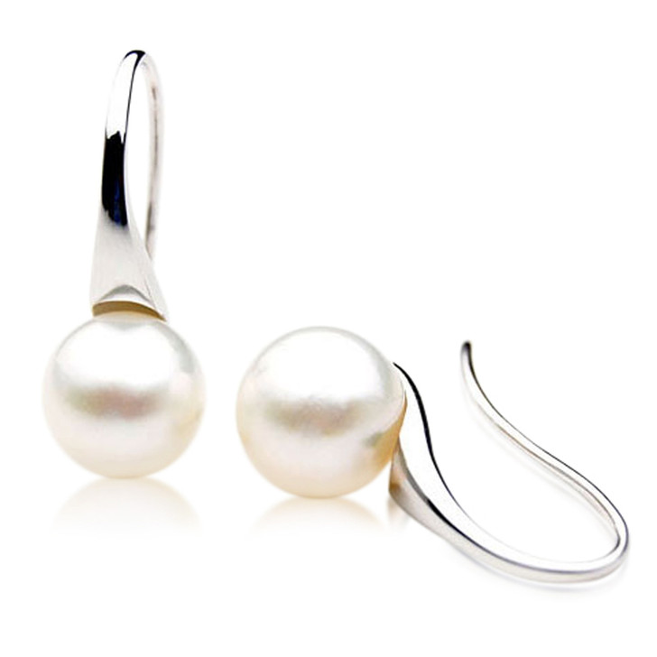 SE114  (AA 11mm Australian South Sea Pearl Earrings in Silver)