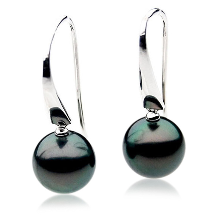 TE039 (AAA 12mm Tahitian Black Pearls In 18k White Gold )