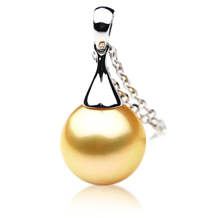 GP047 (AAA 13mm Australian Golden South Sea Pearl Pendant In18K Gold)