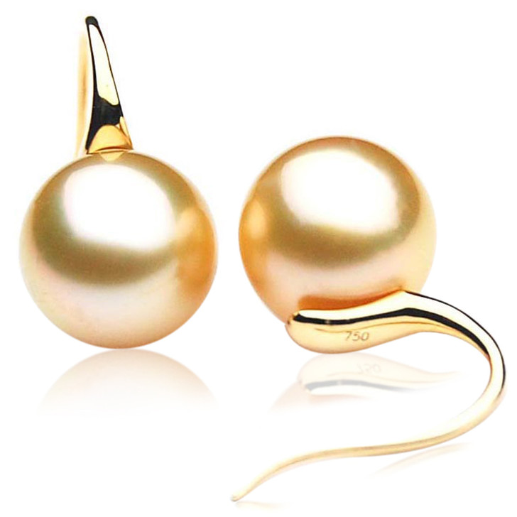 GE074 (AAA 13mm Australian Golden South Sea Pearl Earrings )