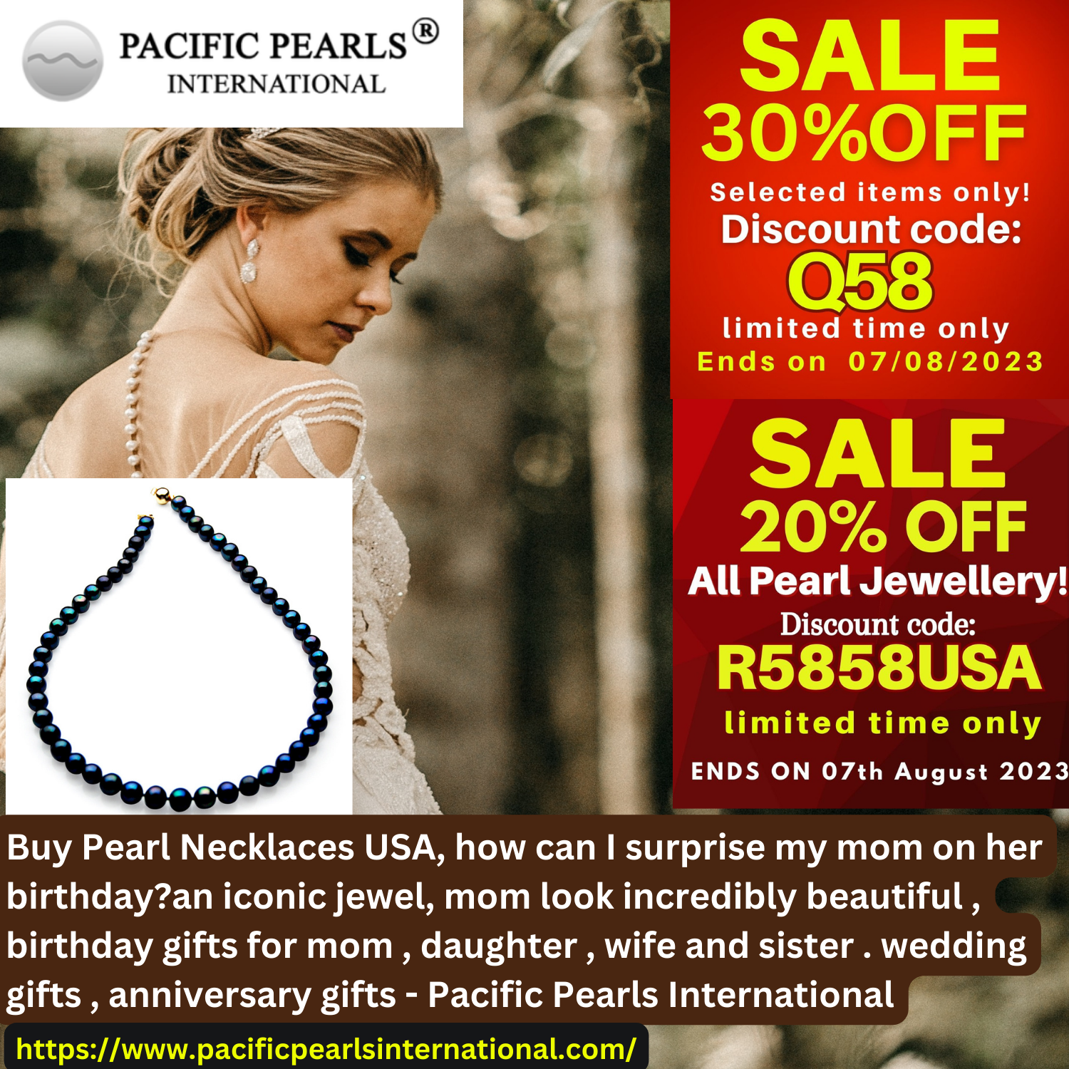 Buy Pearl Necklaces USA, how can I surprise my mom on her birthday? An  iconic jewel, mom look incredibly beautiful , birthday gifts for mom ,  daughter , wife and sister .