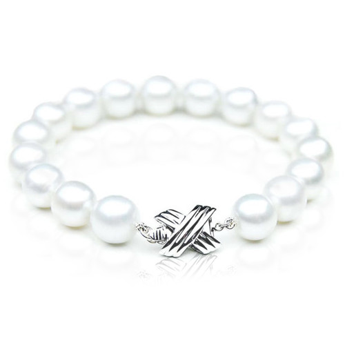 HUGE AAA 12-13MM SOUTH SEA WHITE BAROQUE PEARL BRACELET 7.5-8/" 14K GOLD CLASP