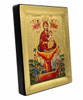 Virgin Mary Zoodochos Pigi – Life Giving Well Silk Screen Icon – Gold & Engraved Wood