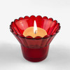 Scalloped Edge Red Glass Orthodox Votive Candle Holder