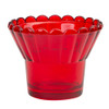 Scalloped Edge Red Glass Orthodox Votive Candle Holder