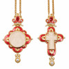ZD023 + ZD024 Colorful Enamel Gold Plated Alloy Orthodox Church Bishop's Pectoral Necklace 2 Pcs/Set Priest's Cross