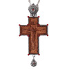 Orthodox Christian Pectoral Pendant Religion Wood Alloy Cross Necklace Ornate Crucifix Jesus Orthodox Priest