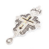 Alloy Silver Plated Pectoral Cross Necklace for New Priest Ordination with Color Stones