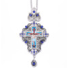 Alloy Silver Plated Pectoral Cross Necklace for New Priest Ordination with Color Stones