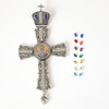 Orthodox Bishop Pectoral Cross Necklace with Customize Holy Jesus Crucifix Pendant Gold Plated Strand Chain for Priests